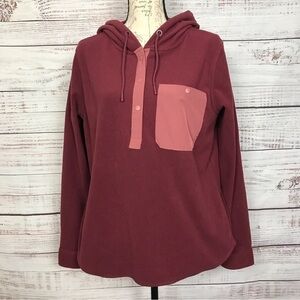 Ascend pullover maroon fleece half button size‎ large popover hoodie